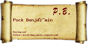 Pock Benjámin névjegykártya